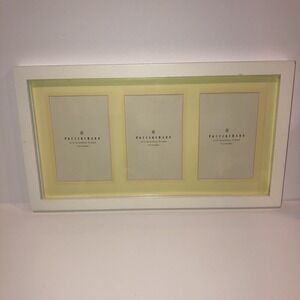 Pottery Barn Trio Keasbey Picture Frame Holds 3 4x6" Photos Off White With Mat